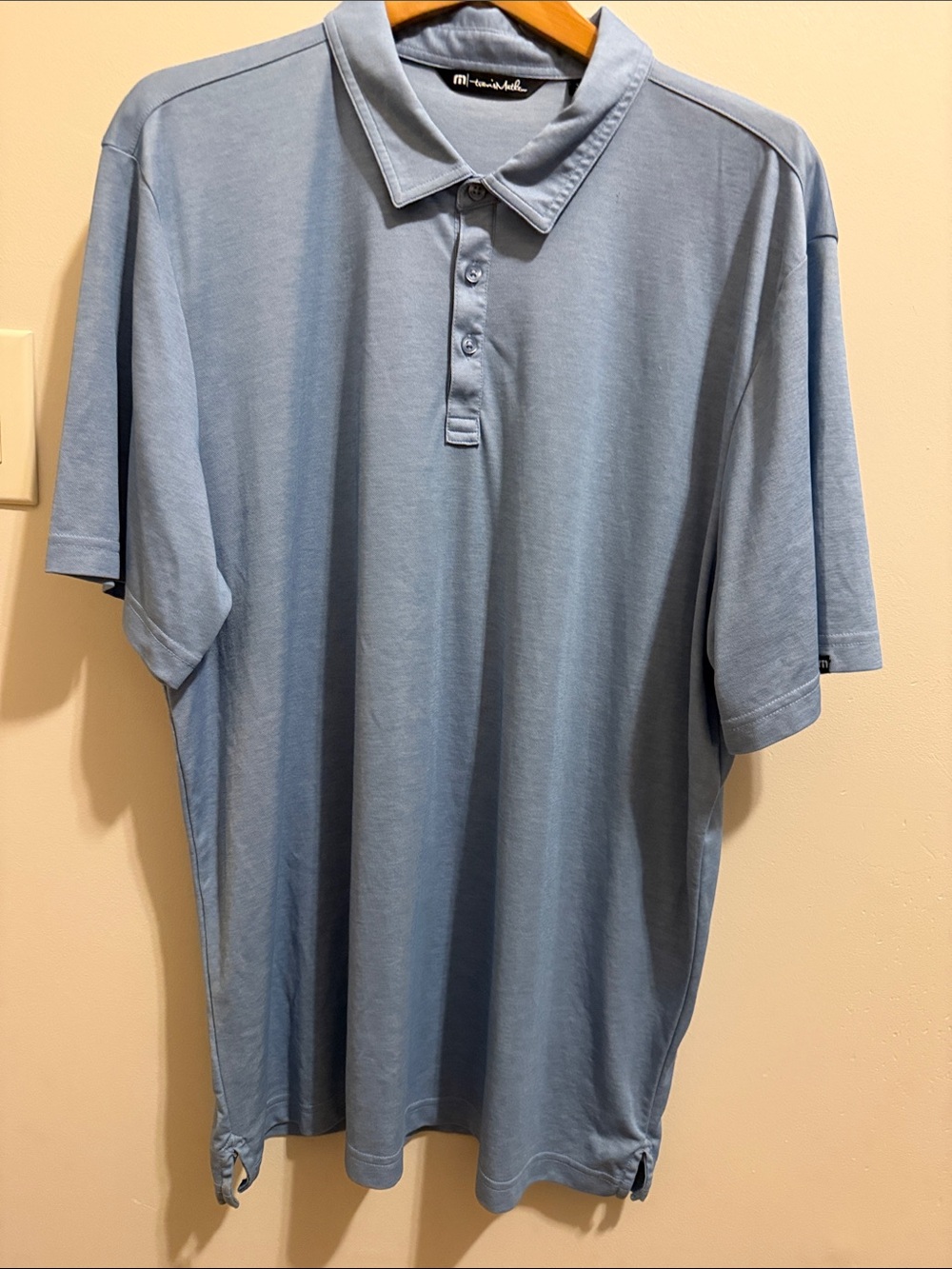 Travis Mathew Light Blue Men's Performance Polo Golf Shirt